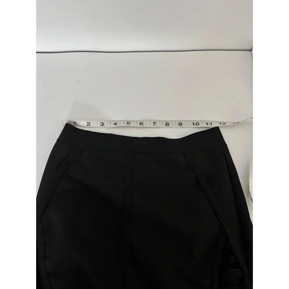 High Waist Skirt Size Medium Black Cutout Lattice Bodycon Stretch Bold Clubwear - Picture 6 of 16